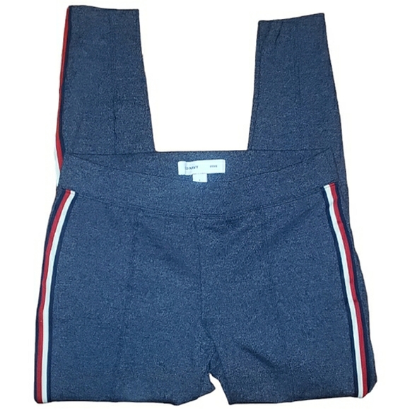 Old Navy Stevie Texture Blue Ponte Knit Side Stripes  High Waist Pants Large - Picture 10 of 16